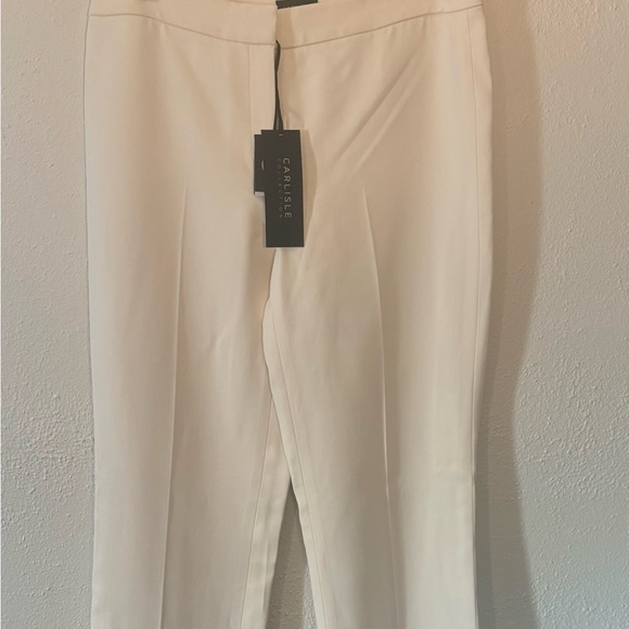 Carlisle Collection Ivory Winter White Lined Trouser Pants NWT Size 10 - Picture 4 of 7